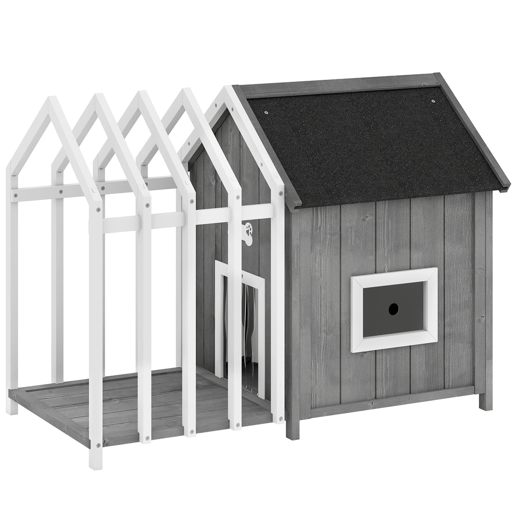 Niche pour chien en bois avec terrasse – Extérieur | ORYNVEL