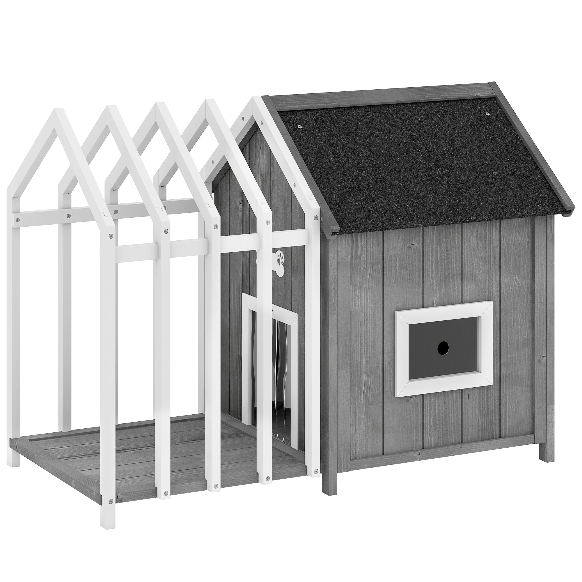 Niche pour chien en bois avec terrasse – Extérieur | ORYNVEL