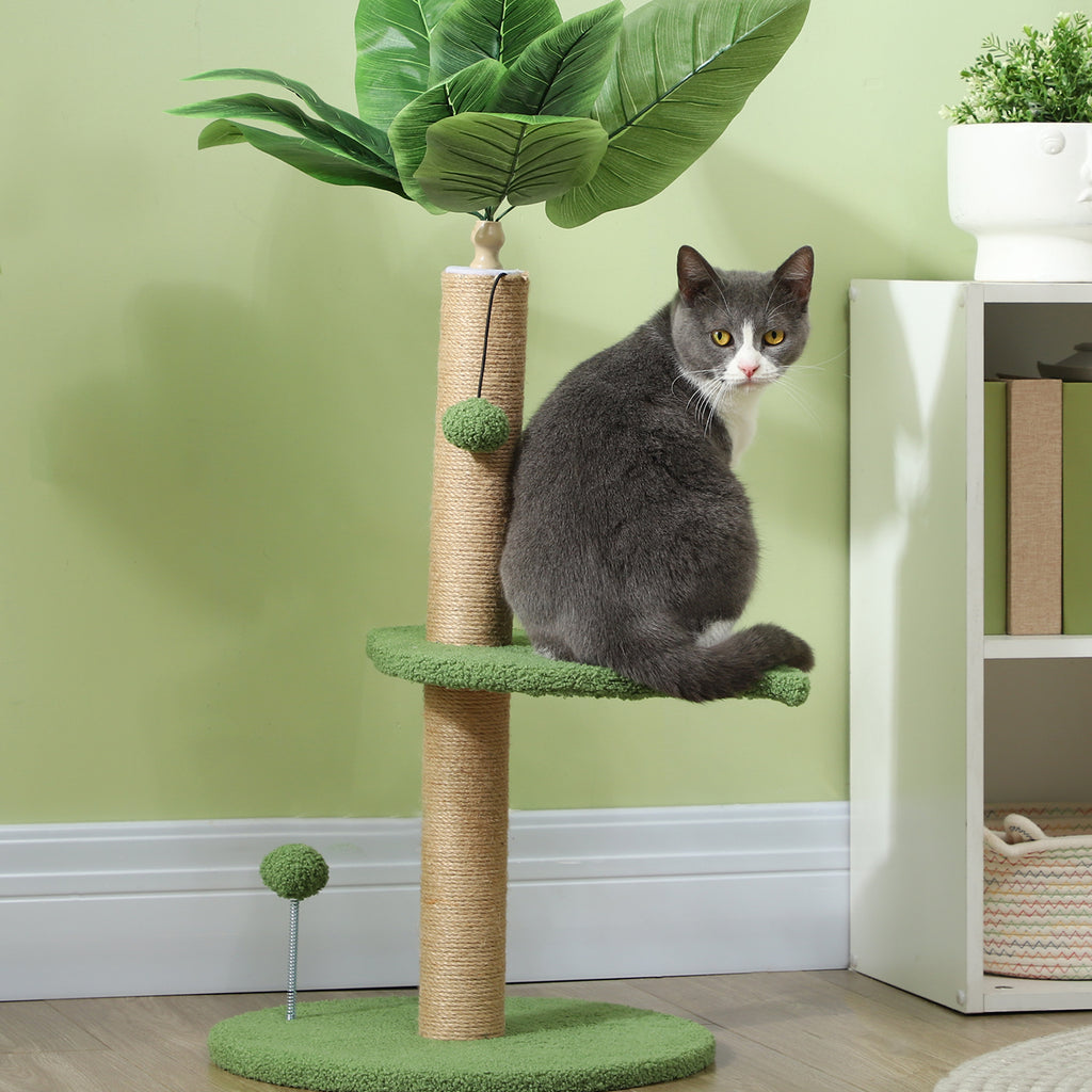 Arbre à chat arbre à grimper pour chat hauteur 83 cm avec griffoir en jute, balles jouets, plates-formes en peluche