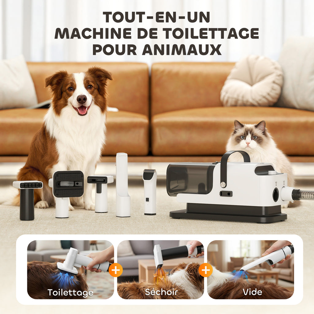 PawHut 5-in-1 Grooming Station | Vacuum, Dryer & Clipper
