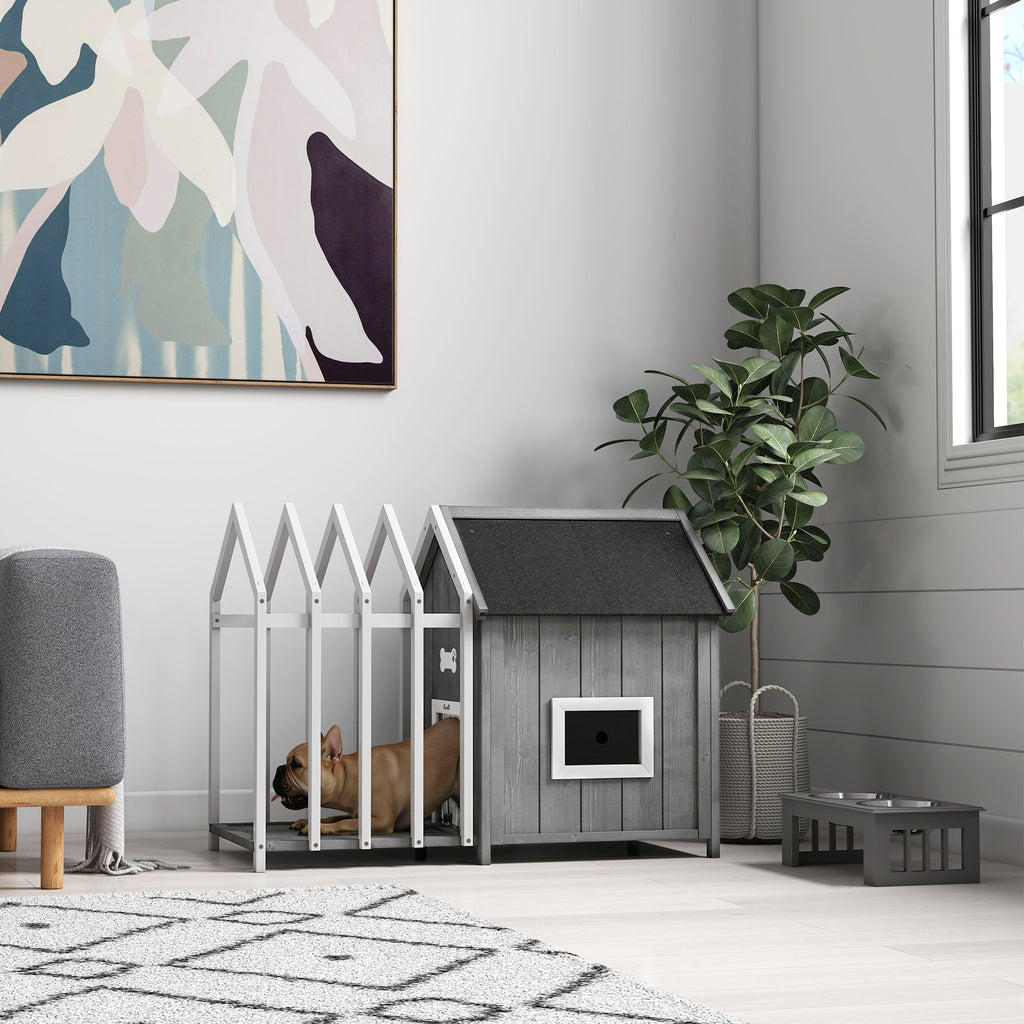 Niche pour chien en bois avec terrasse – Extérieur | ORYNVEL