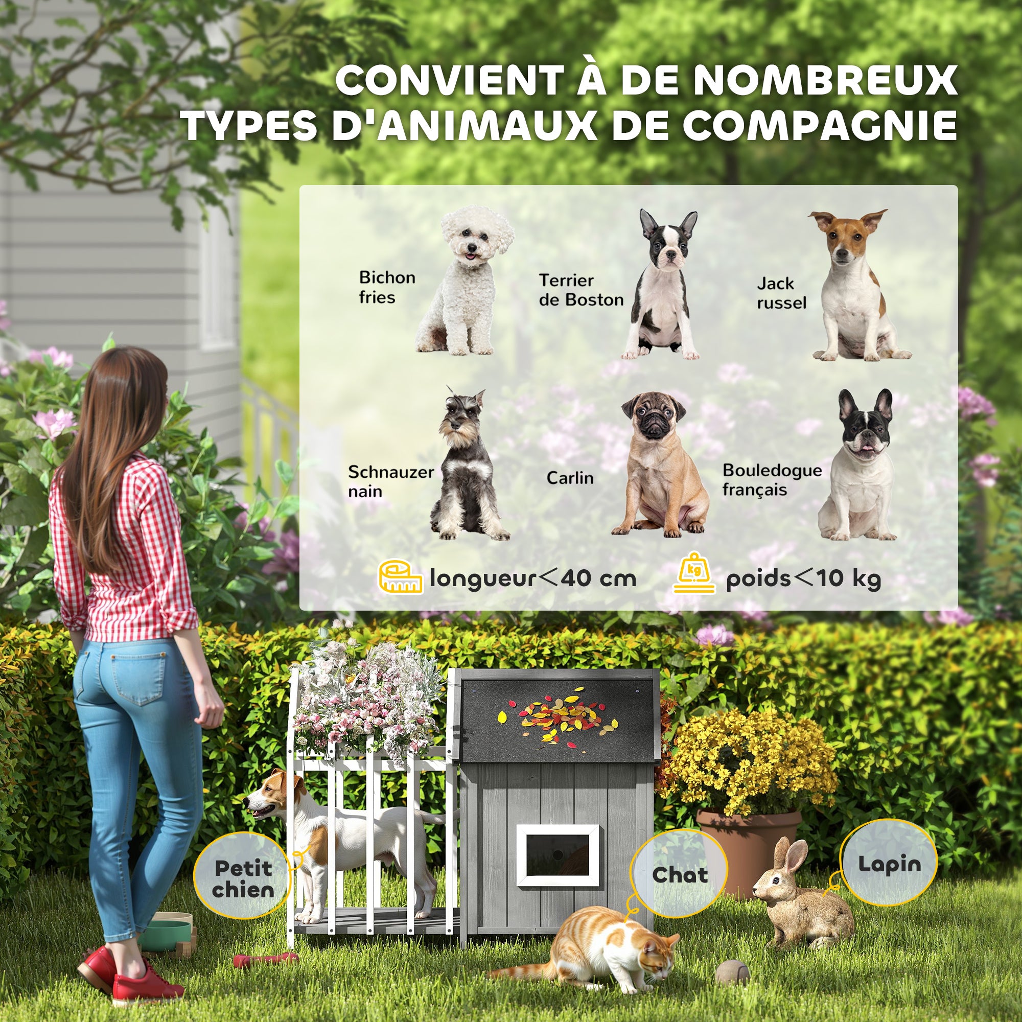 Niche pour chien en bois avec terrasse – Extérieur | ORYNVEL